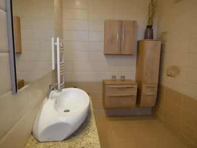 inchiriere casa Sector 1 București baie cu oglinda si dulap